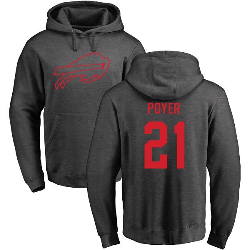 Men NFL Buffalo Bills #21 Jordan Poyer Ash One Color Pullover Hoodie Sweatshirt->nfl t-shirts->Sports Accessory